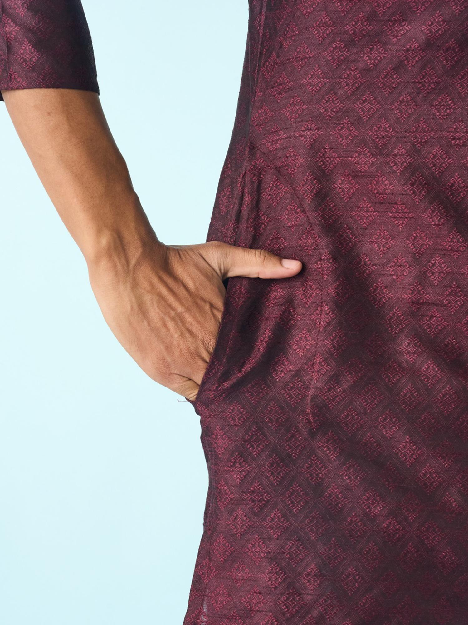 Regal Wine Elegant Festivity Kurta