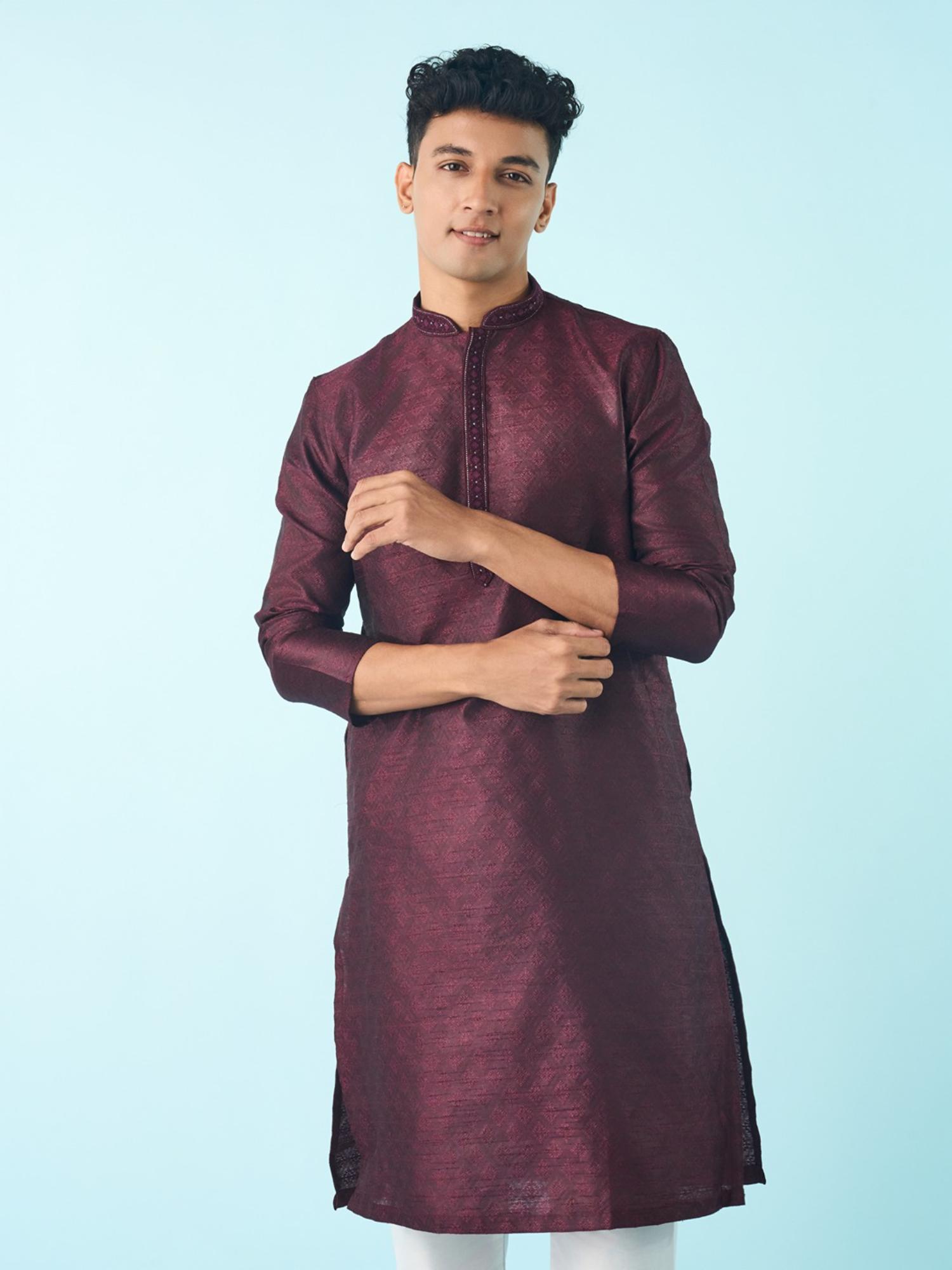 Regal Wine Elegant Festivity Kurta