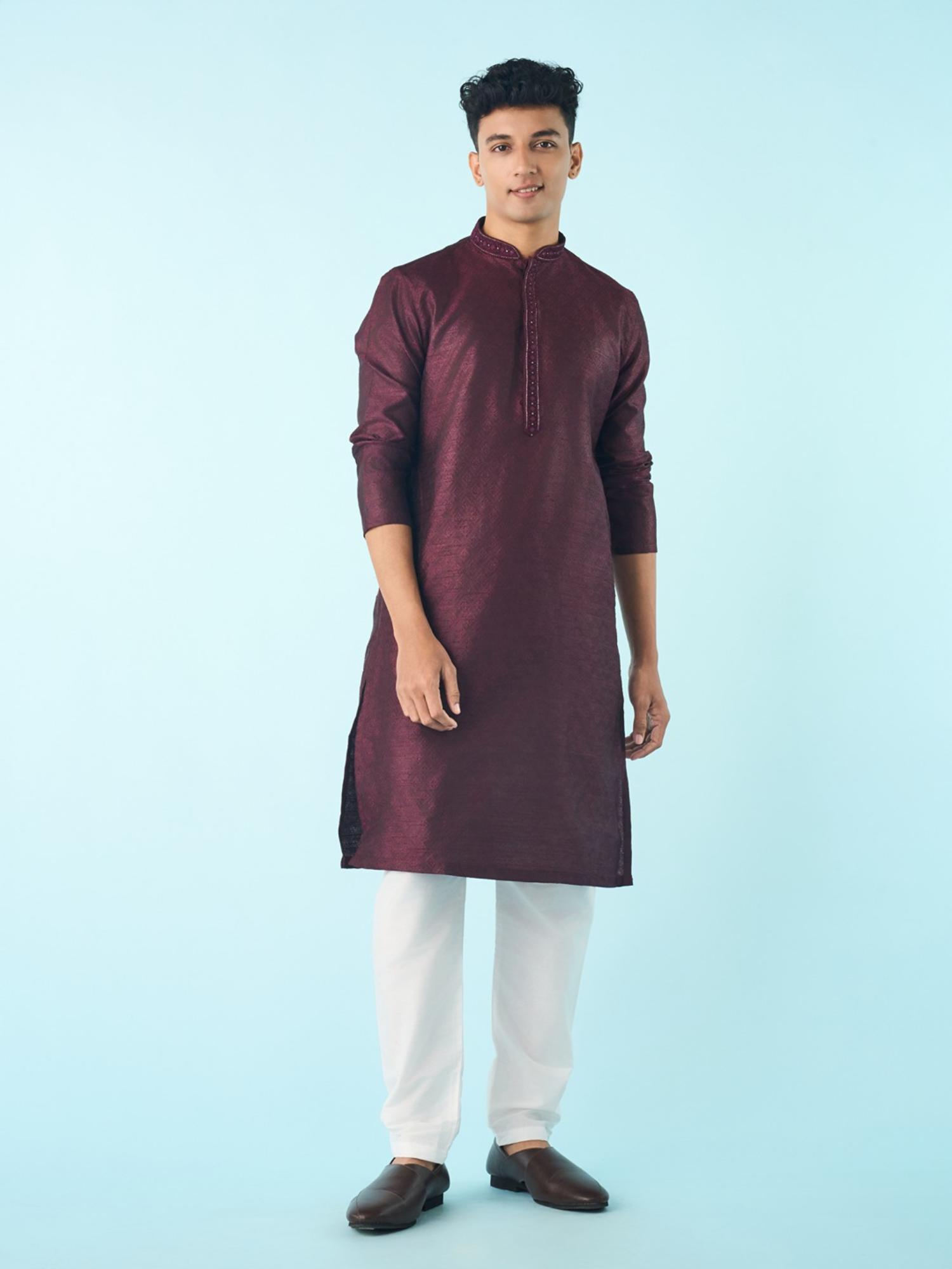 Regal Wine Elegant Festivity Kurta