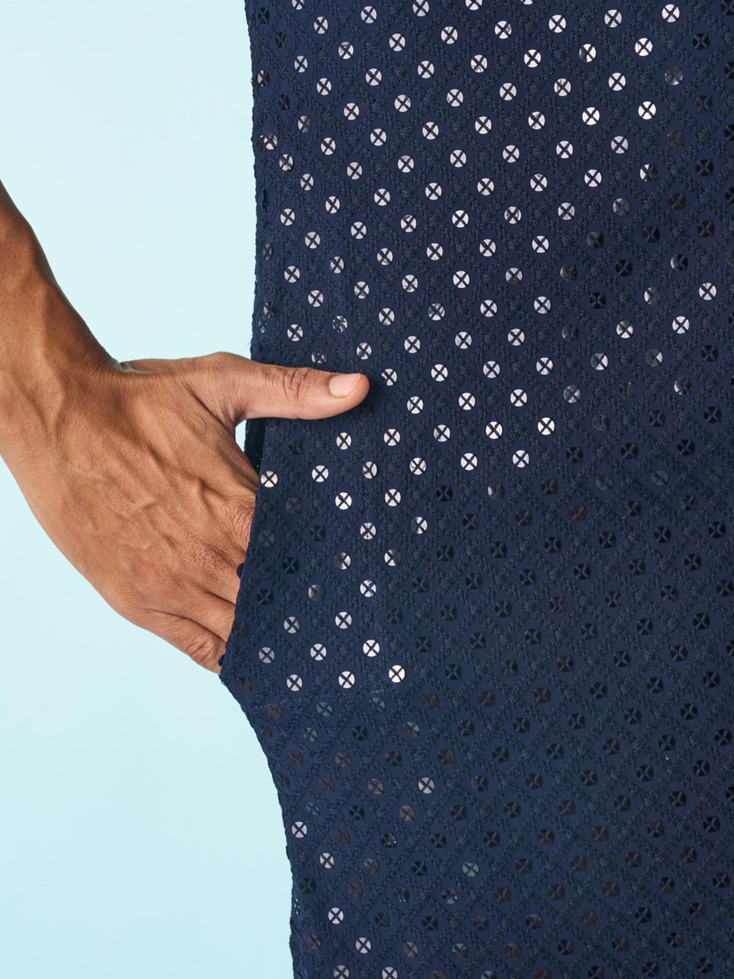 Navy Blue Viscose Elegance Kurta