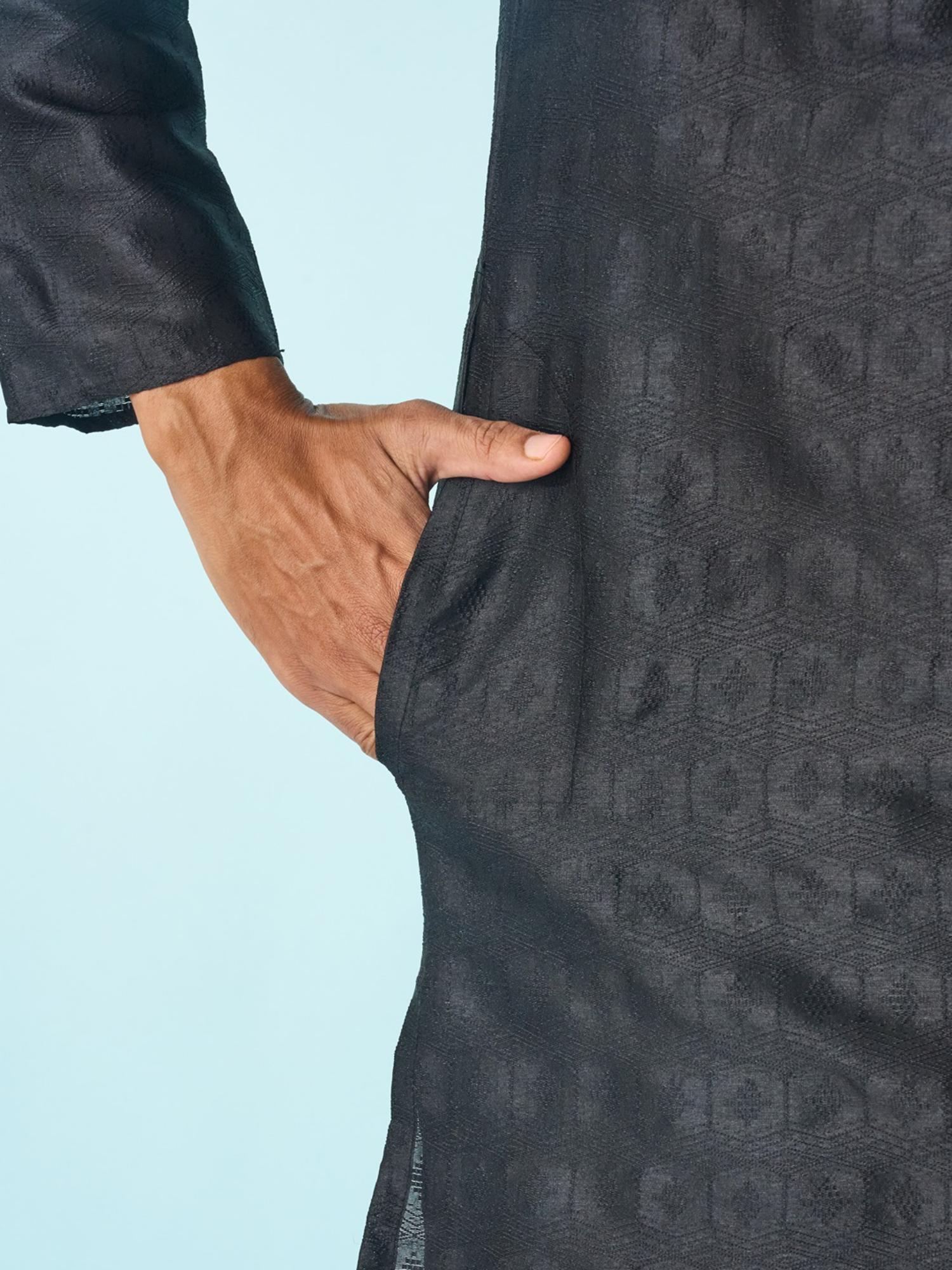 Majestic Black Kurta