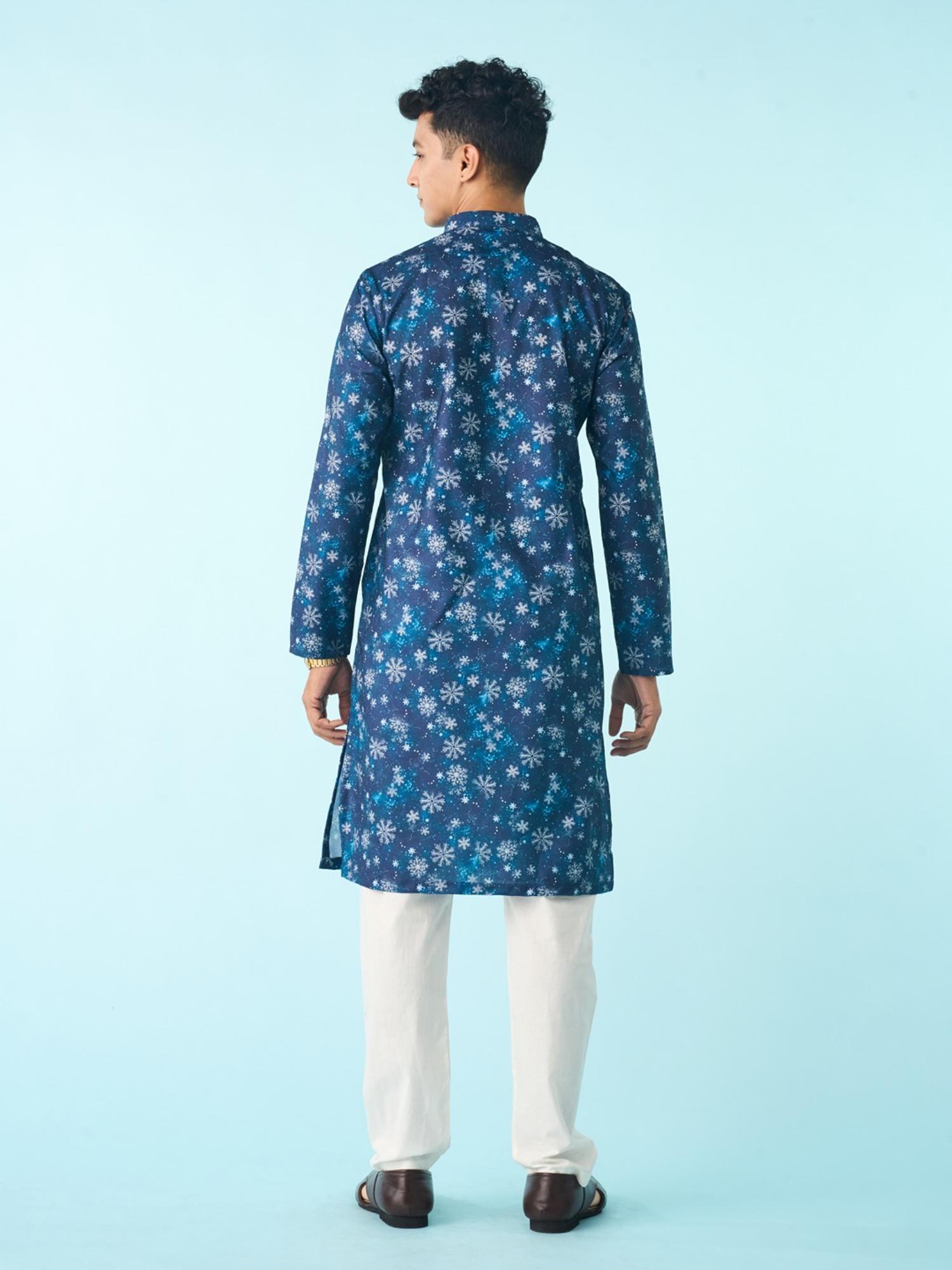Enchanting Navy Blue Printed Kurta