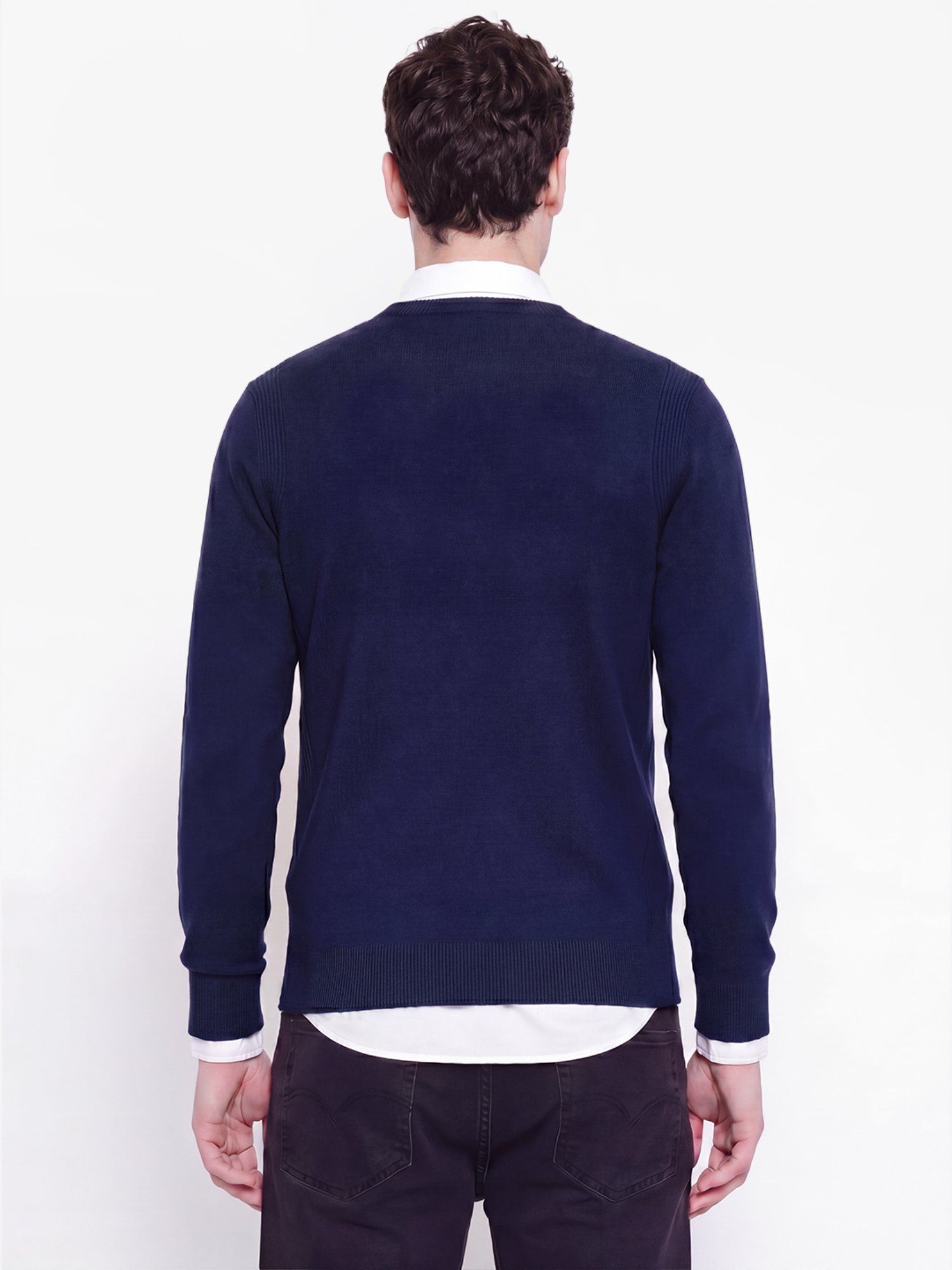 Brand Logo Round Neck Long Sleeves Sweater