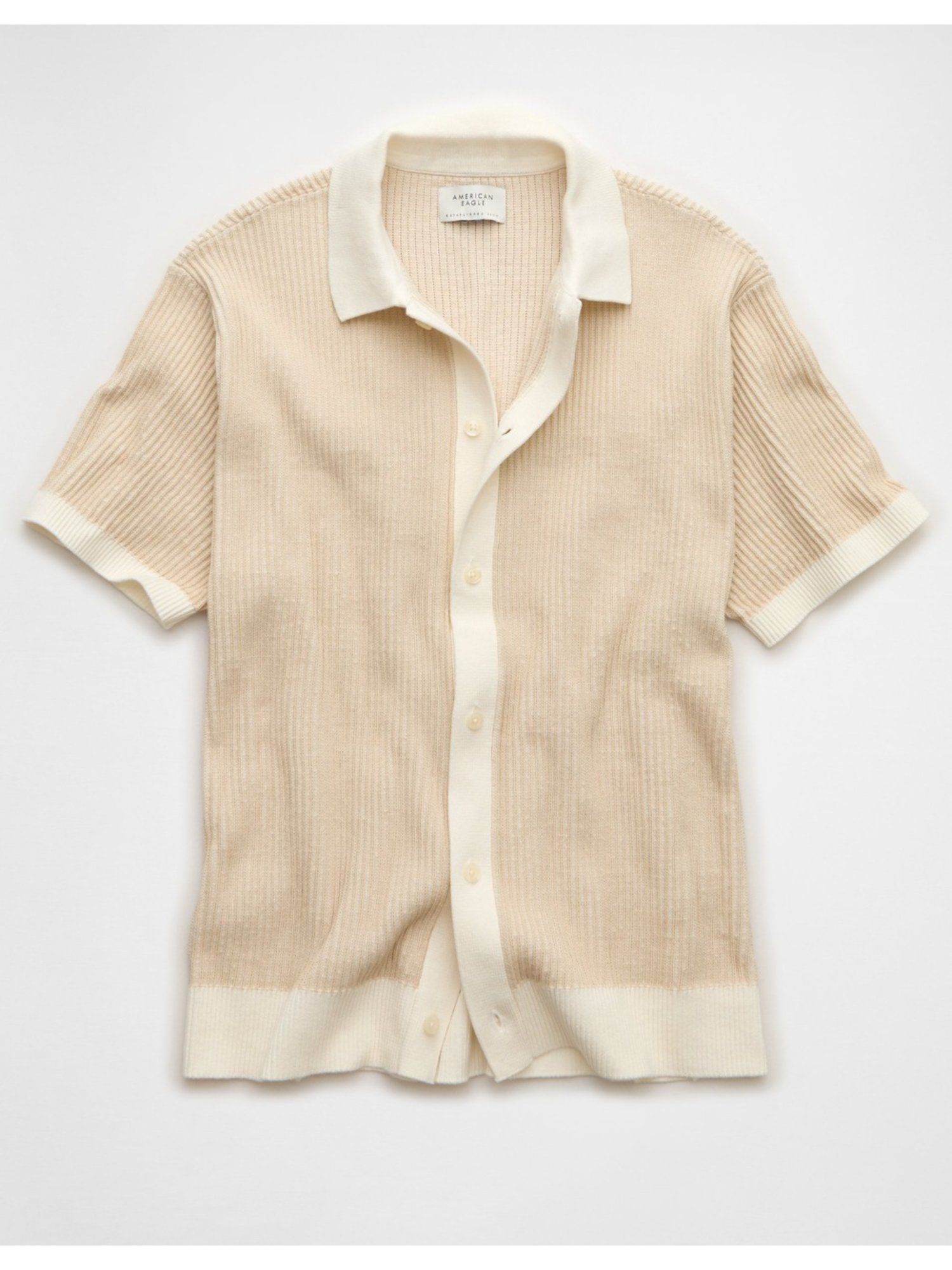 White Striped Button Up Sweater