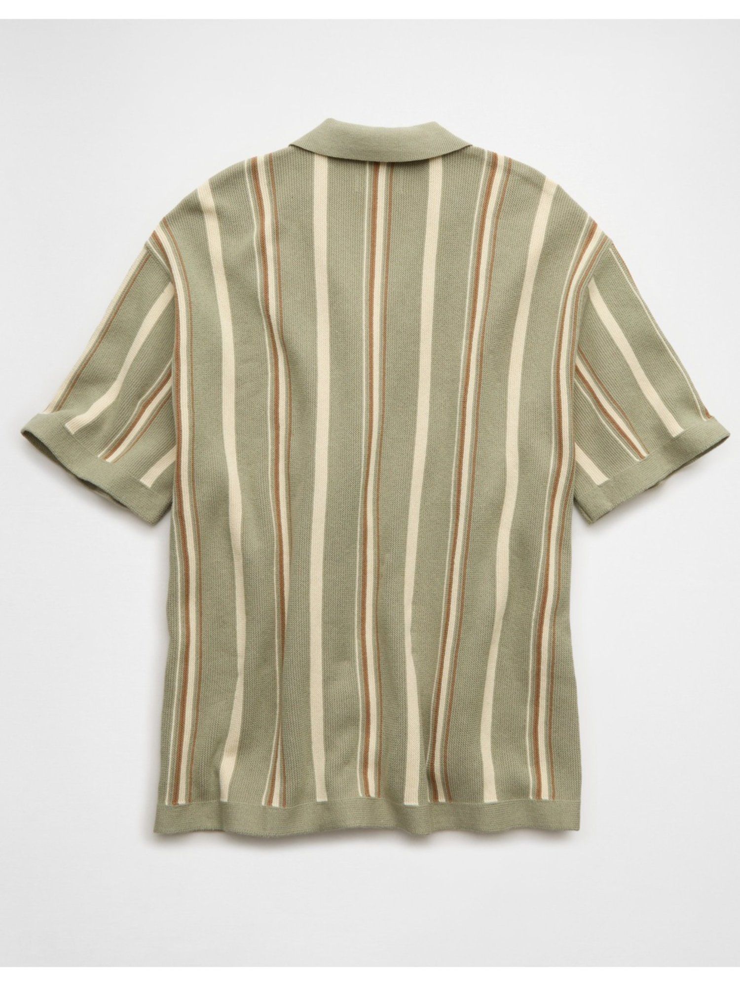 Green Striped Button Up Sweater