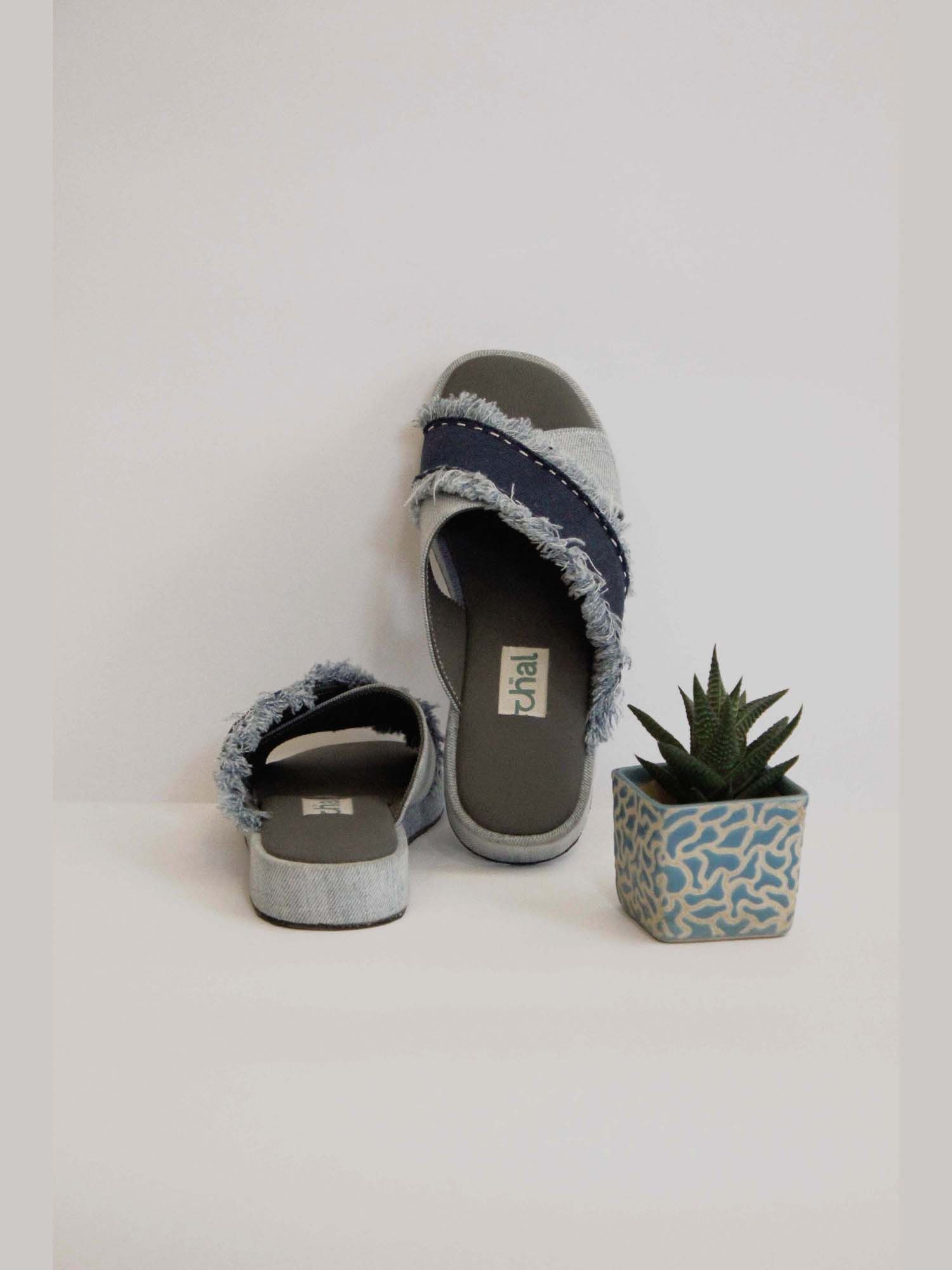 Cross Denim Flipflops