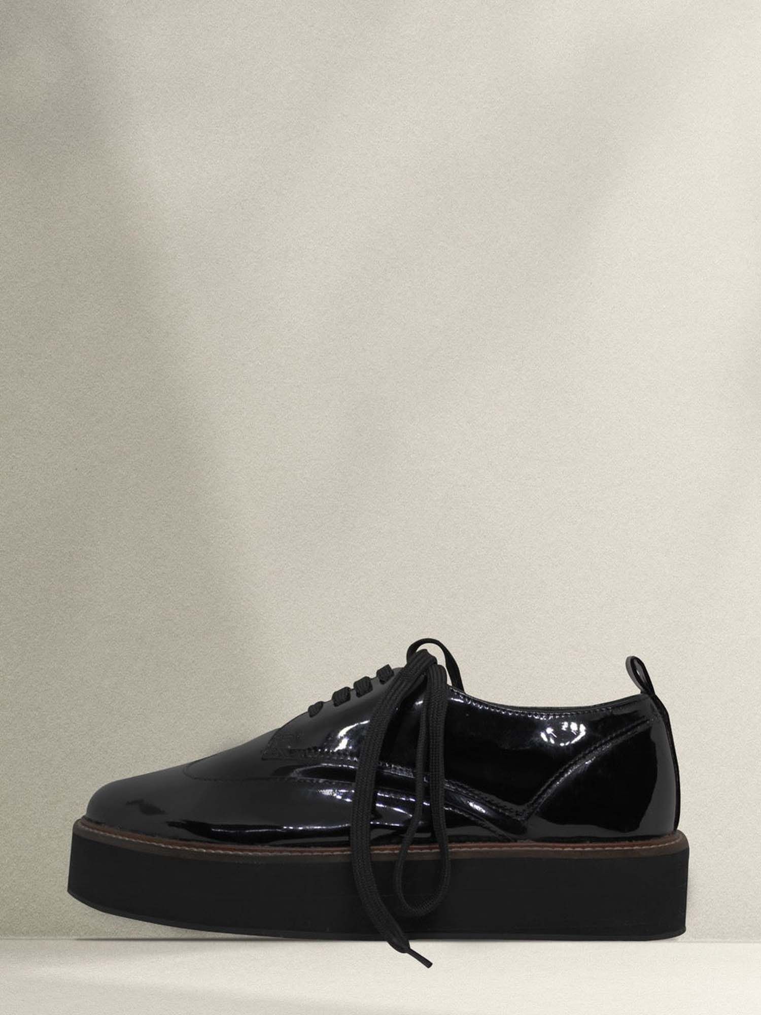 Black Oxford Patent Leather Shoes