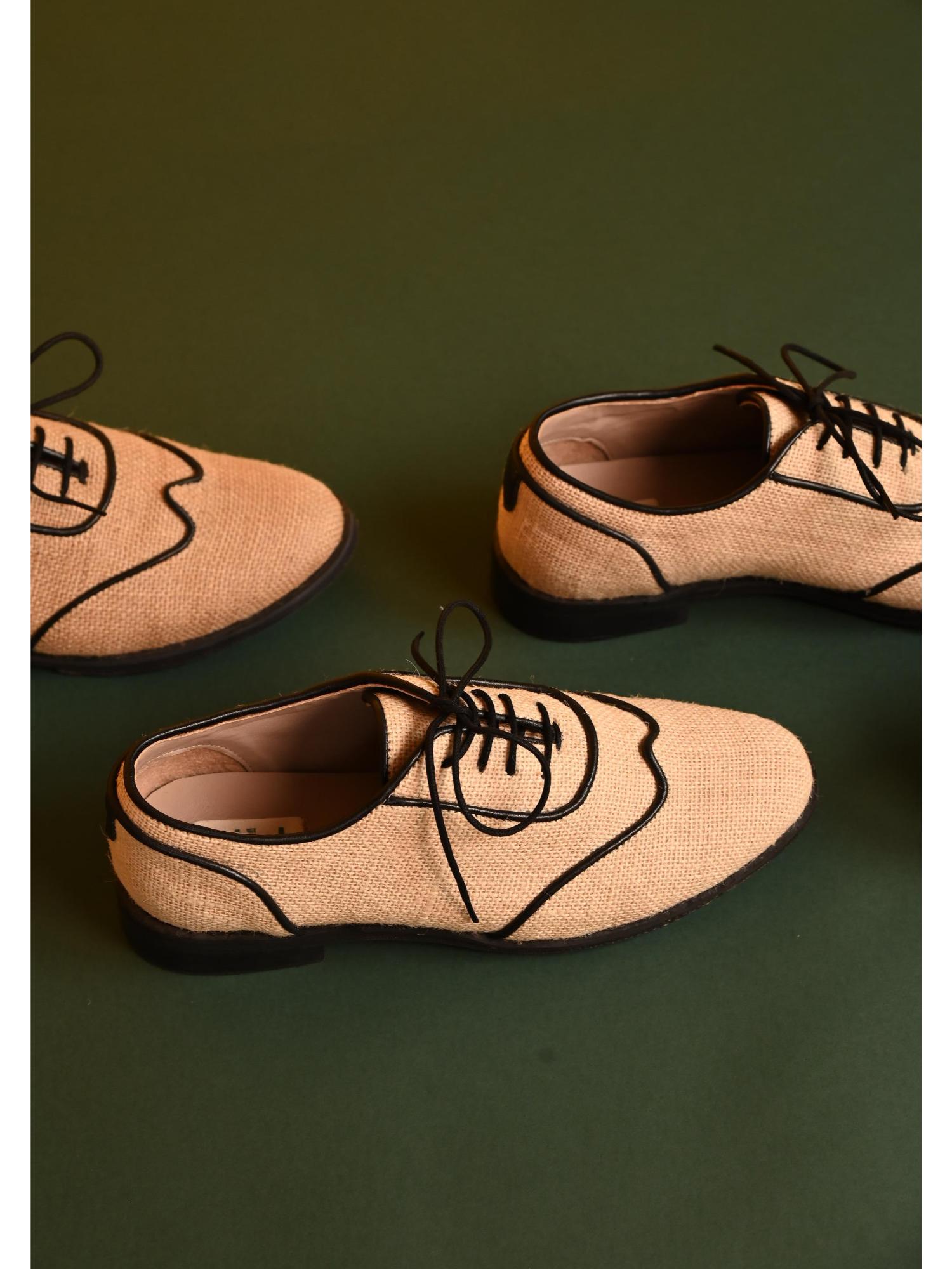 Roshni Oxfords Beige Shoes