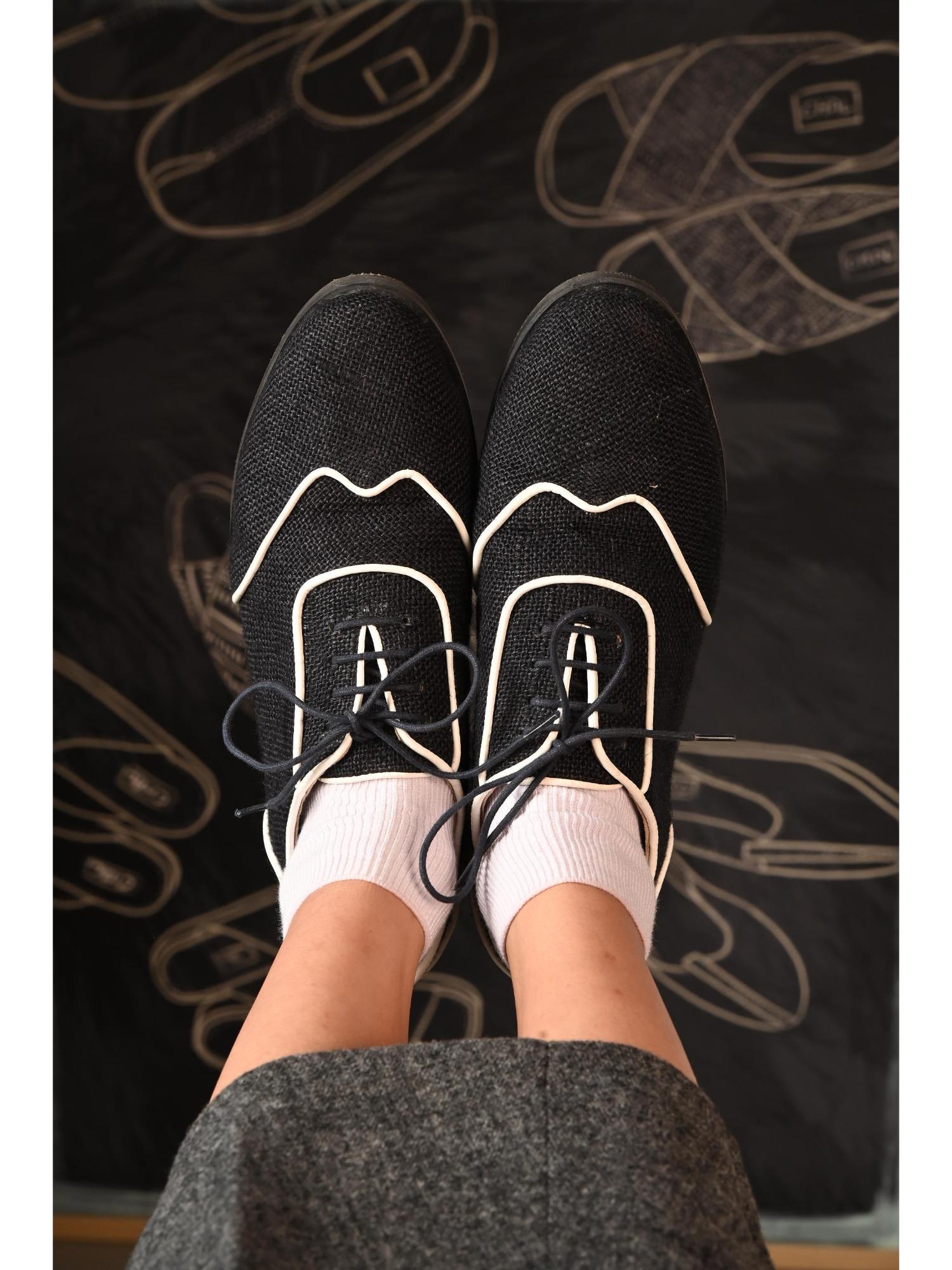 Roshni Oxfords Black Shoes