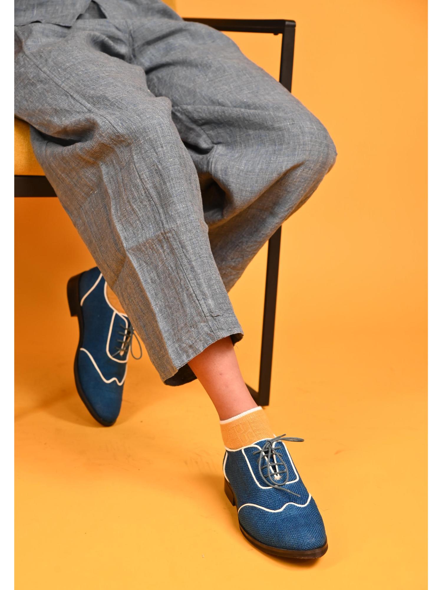 Roshni Oxfords Blue Shoes