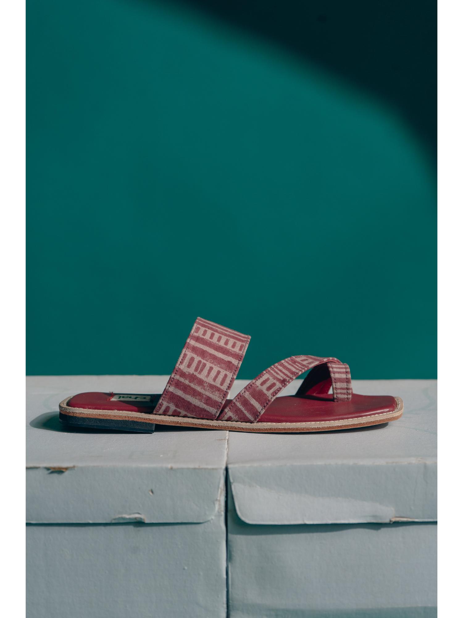 Red Kolha Slippers