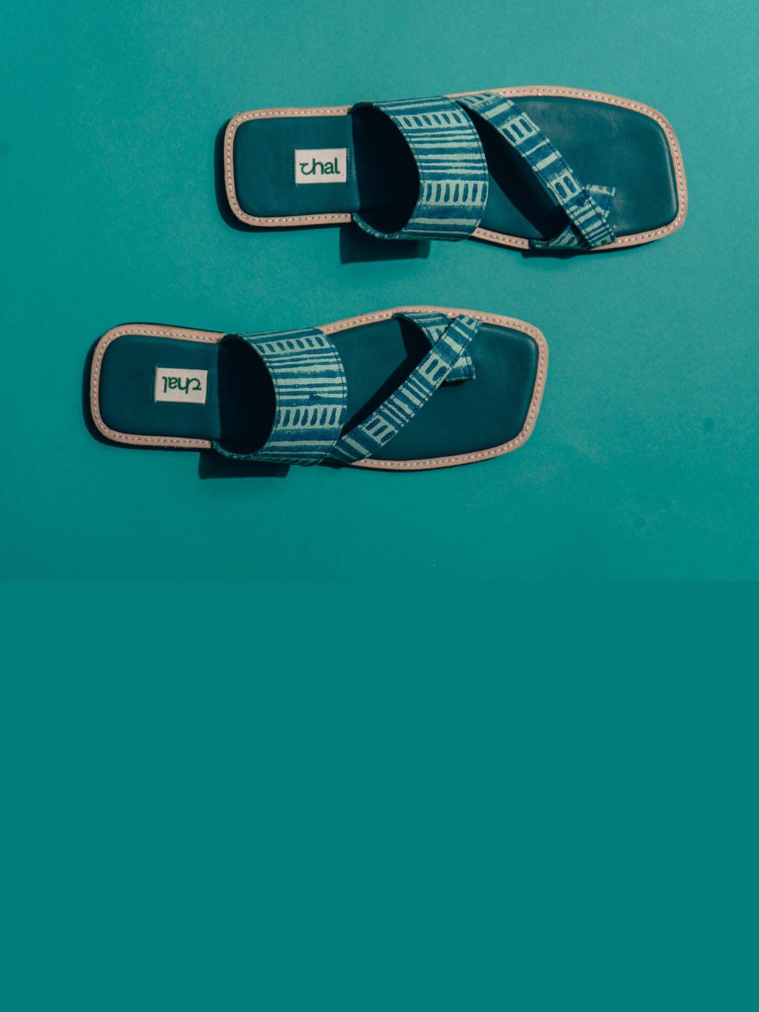 Sea Green Kolha Slippers