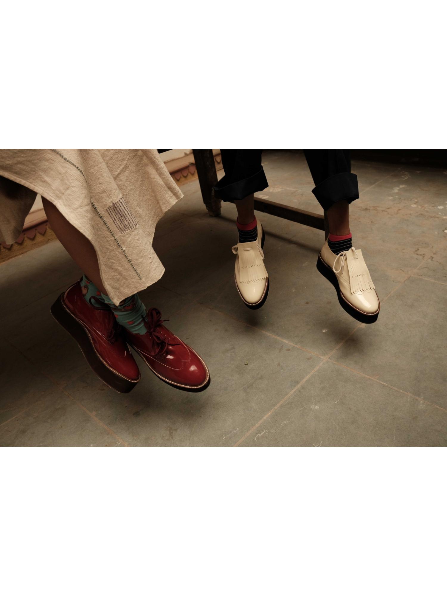Cream Oxford Pastel Men Shoes