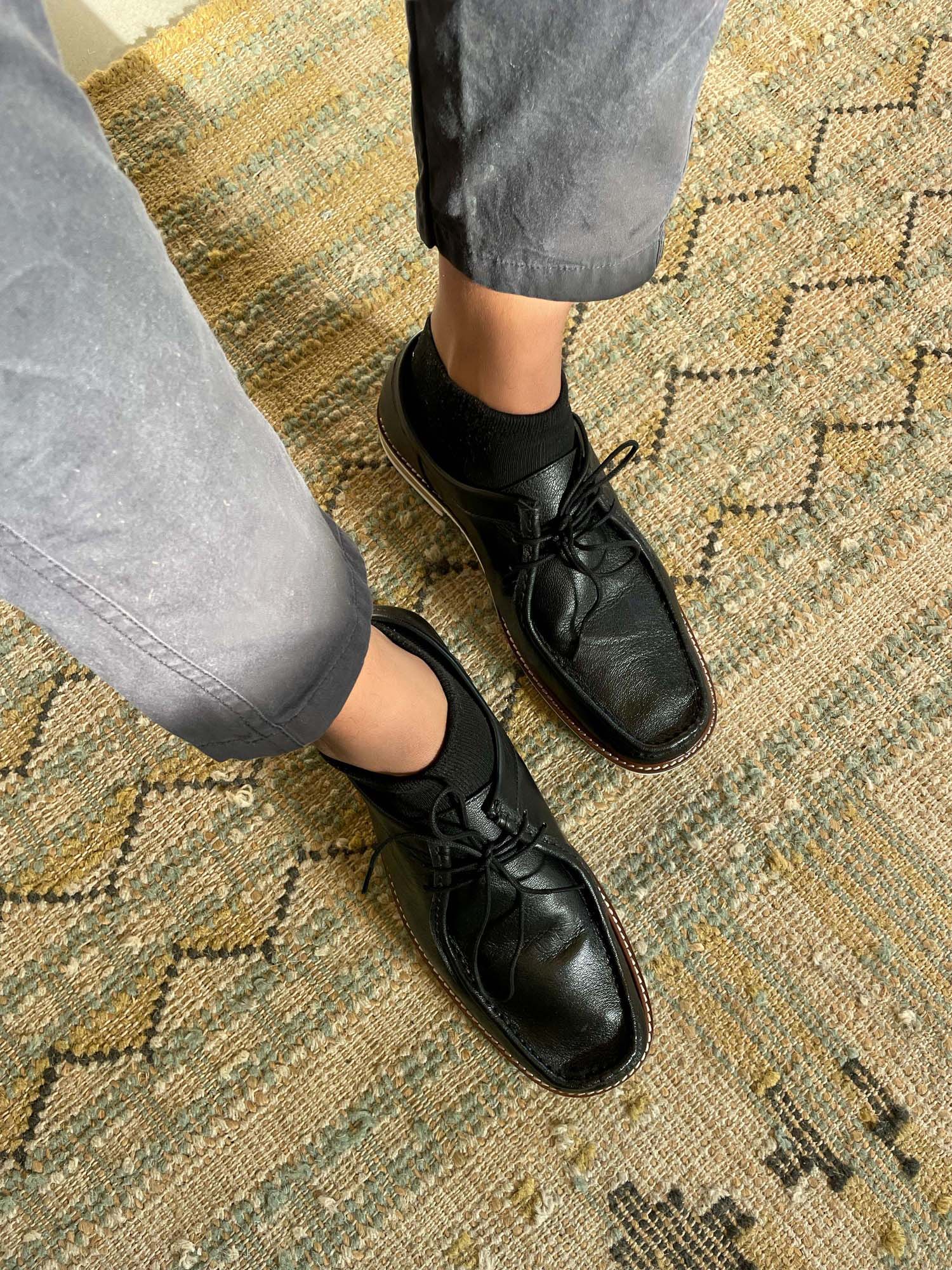 Wallabee Black Shoes