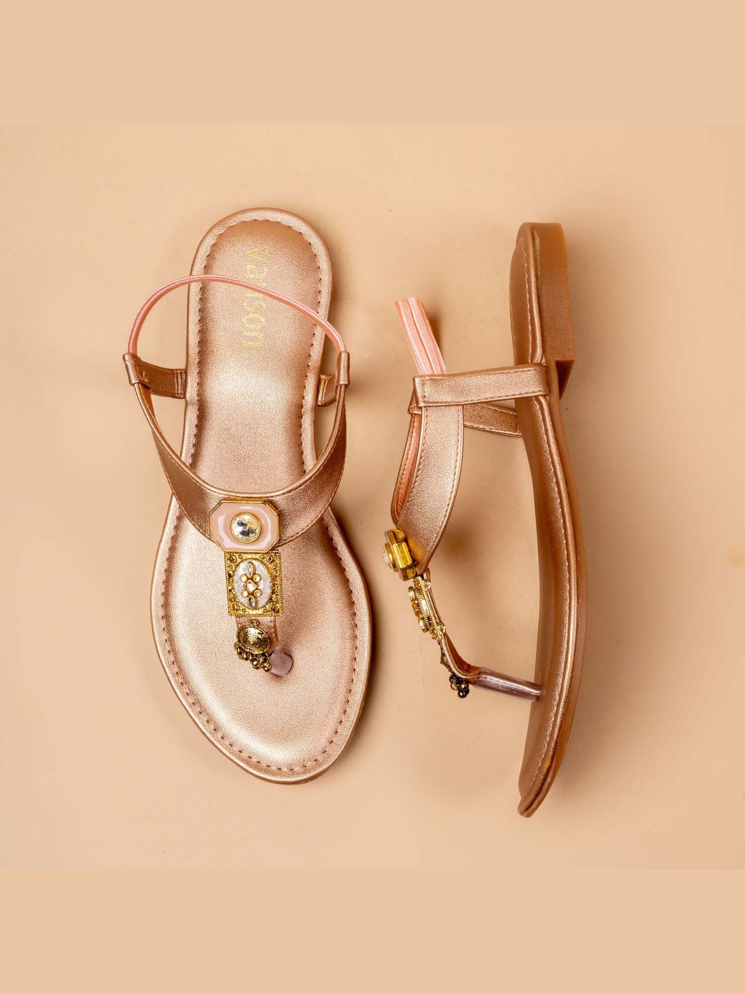 Noor Nugget Rose Gold Low Top Sandal