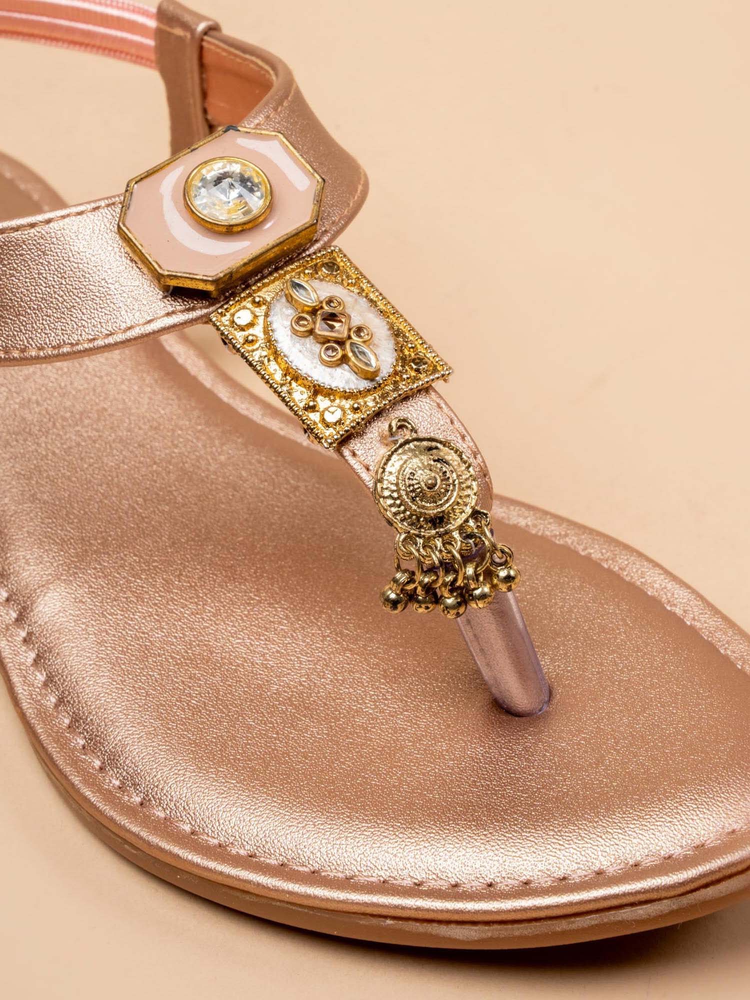 Noor Nugget Rose Gold Low Top Sandal