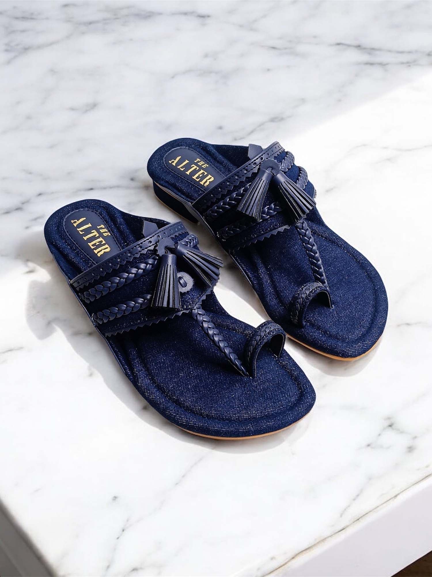 Denim Kohla One Toe Flats