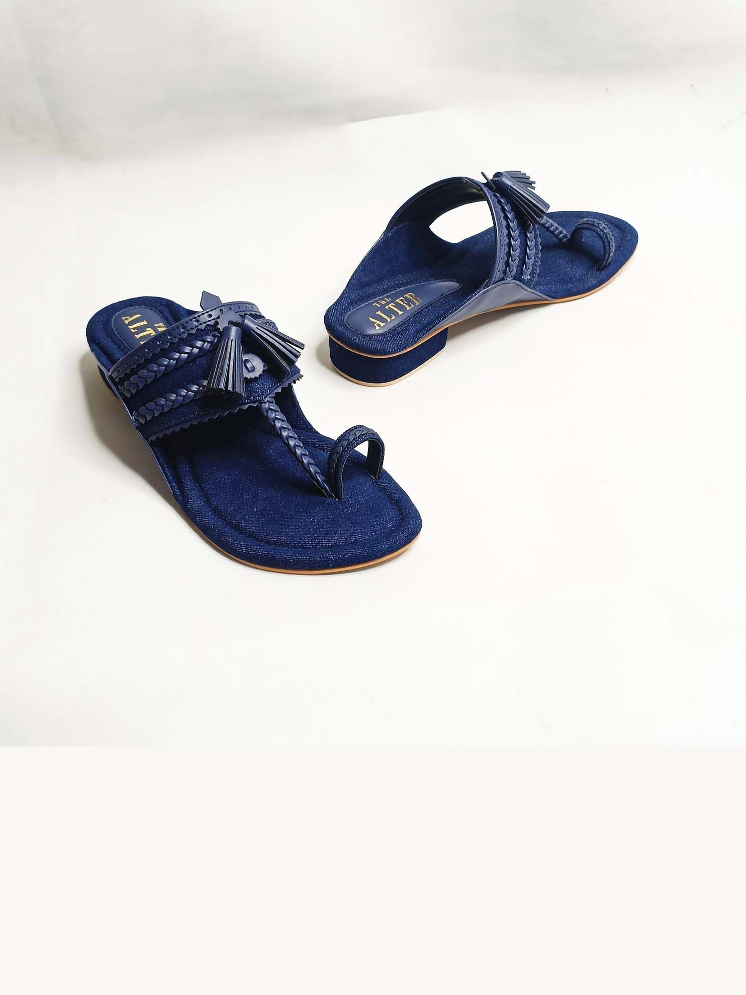 Denim Kohla One Toe Flats