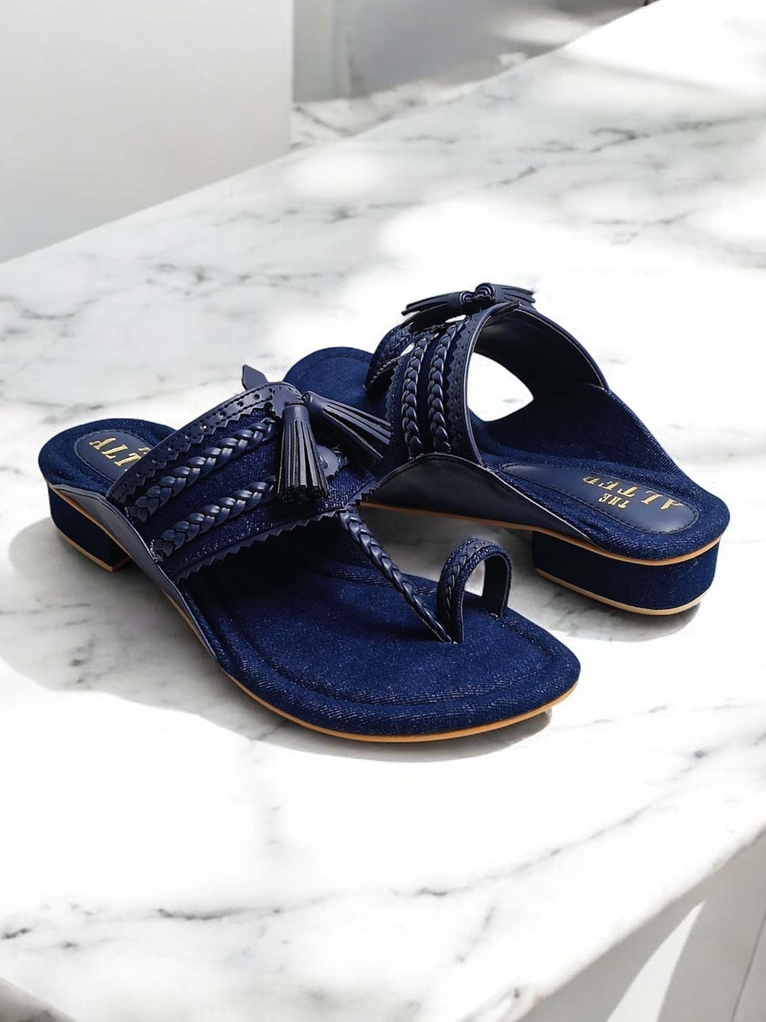 Denim Kohla One Toe Flats