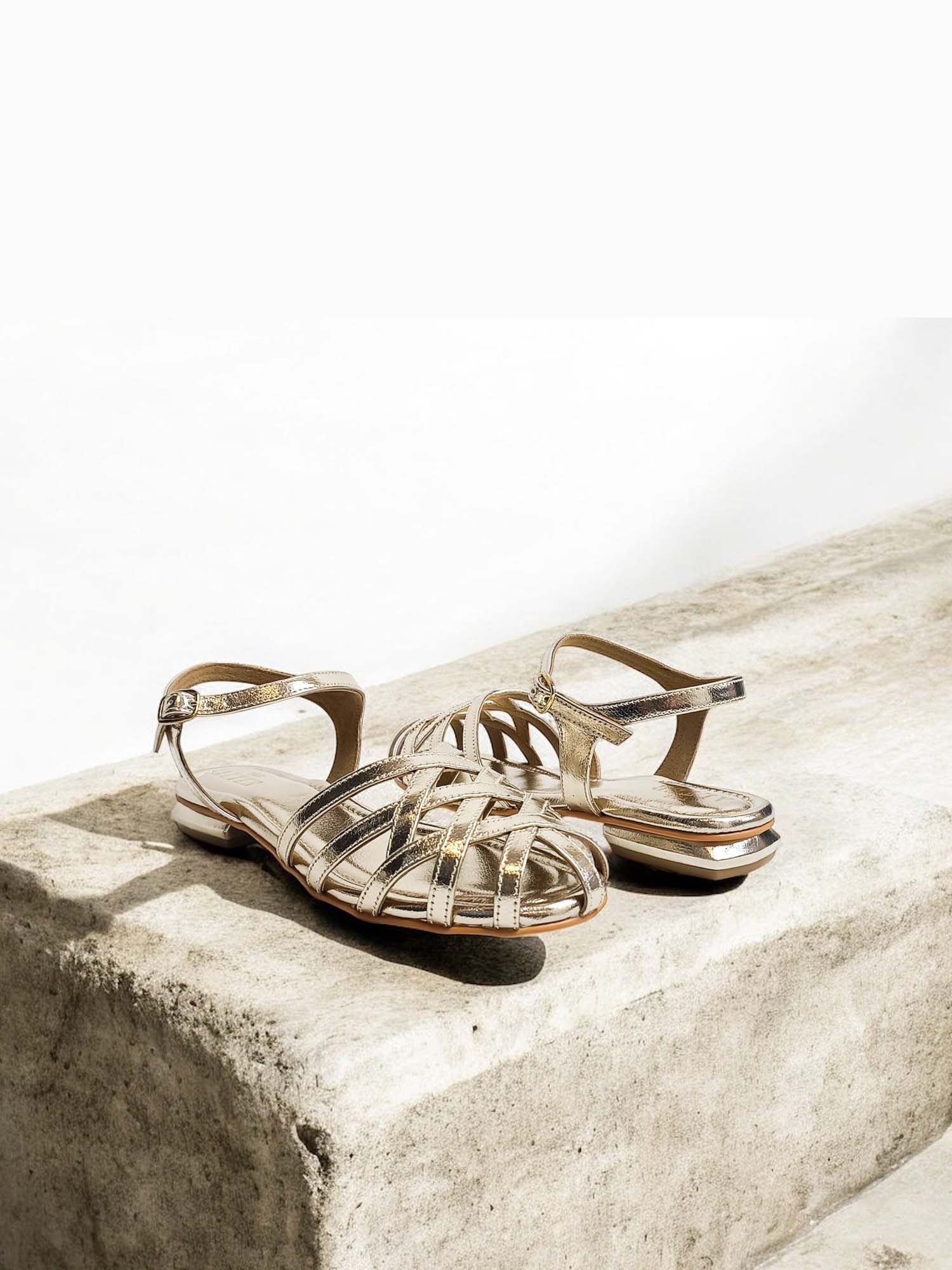 Zoey Gold Cutwork Round Toe Mules