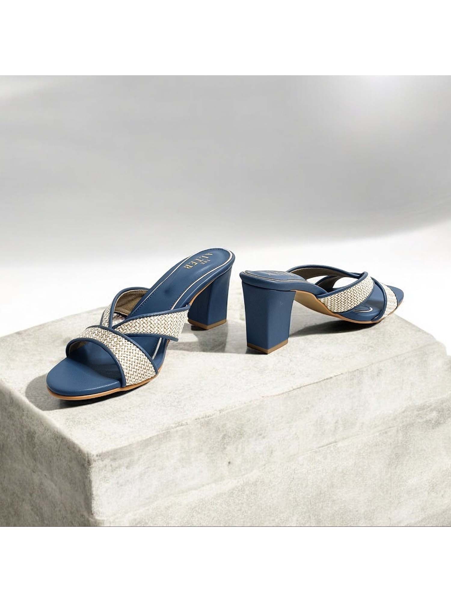 Jute Blue Block Heels