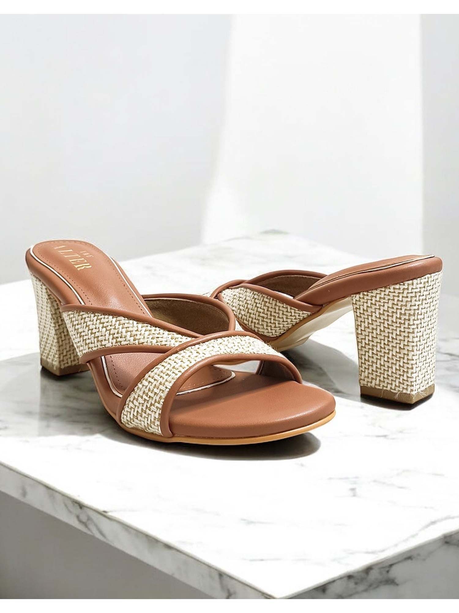 Jute Tan Block Heels