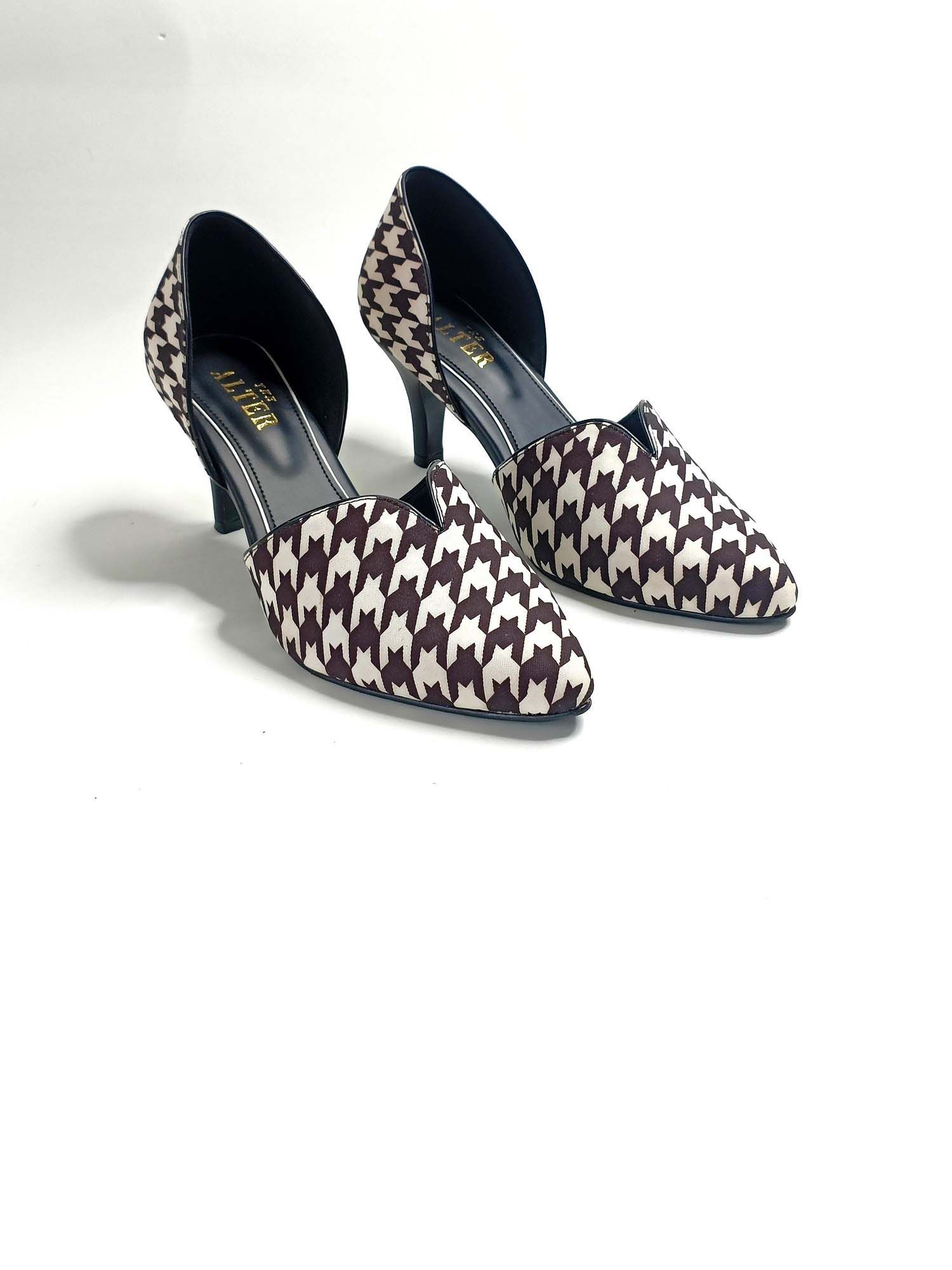 Kate Black Houndstooth Pumps