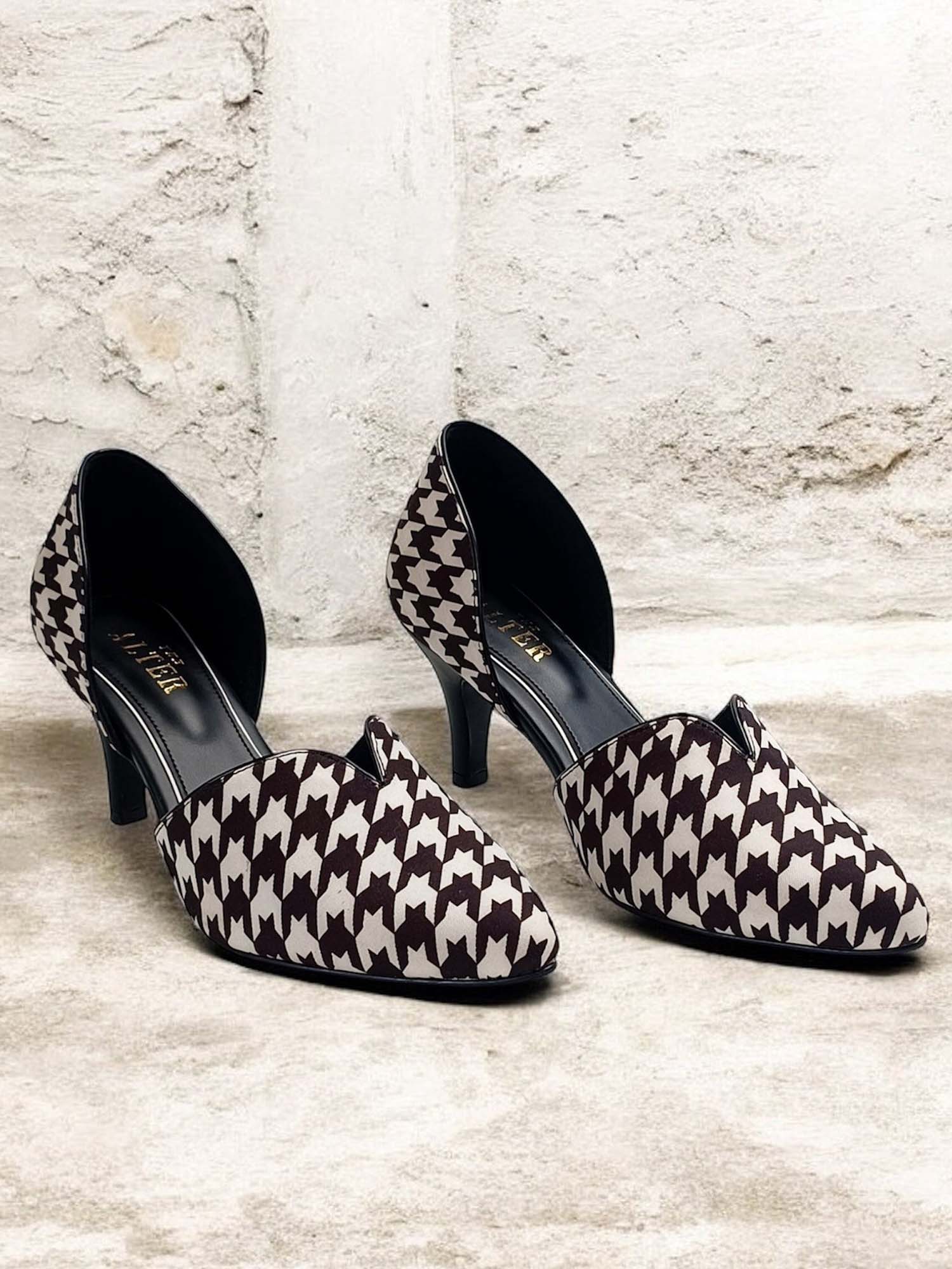 Kate Black Houndstooth Pumps
