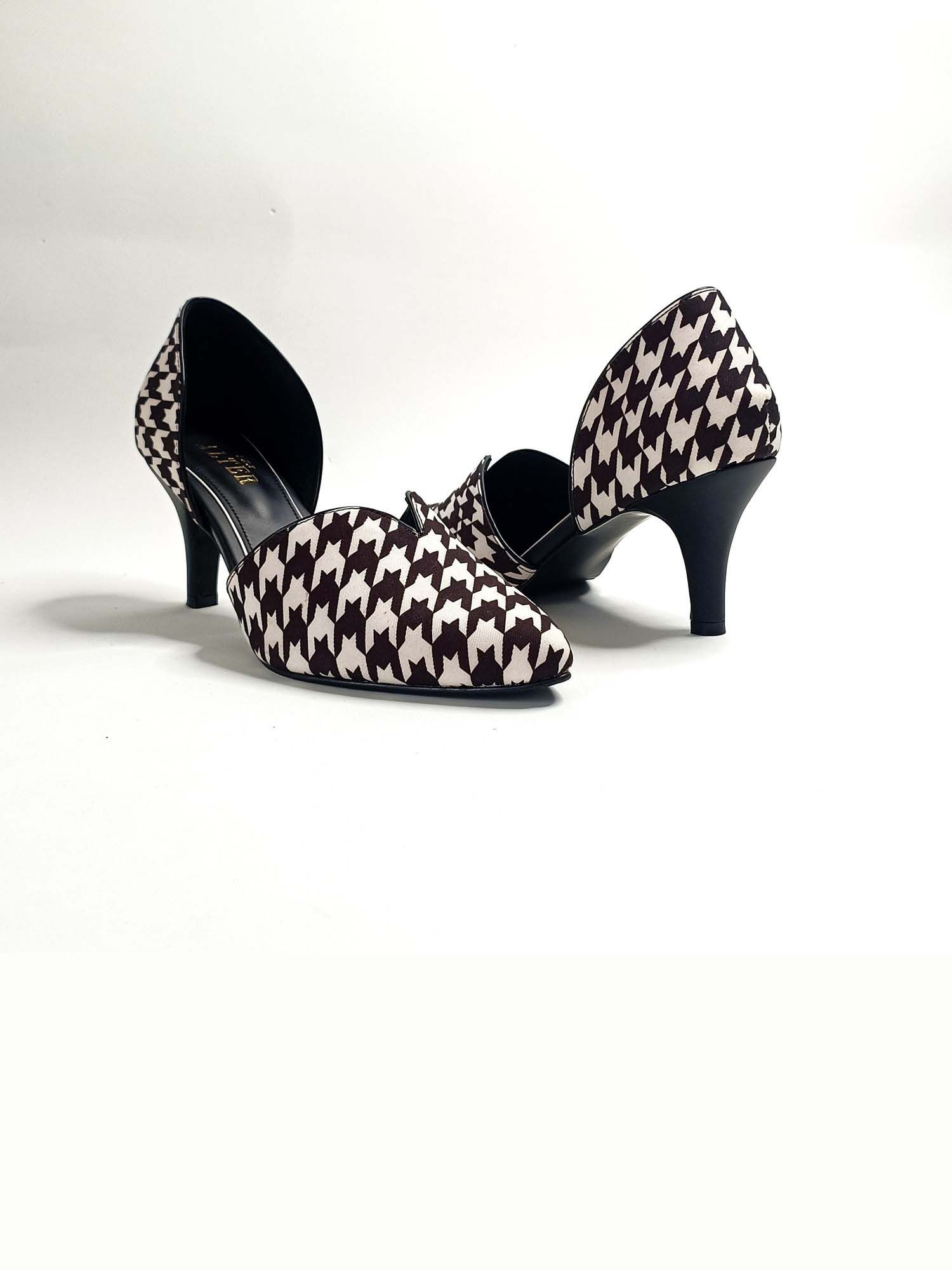 Kate Black Houndstooth Pumps