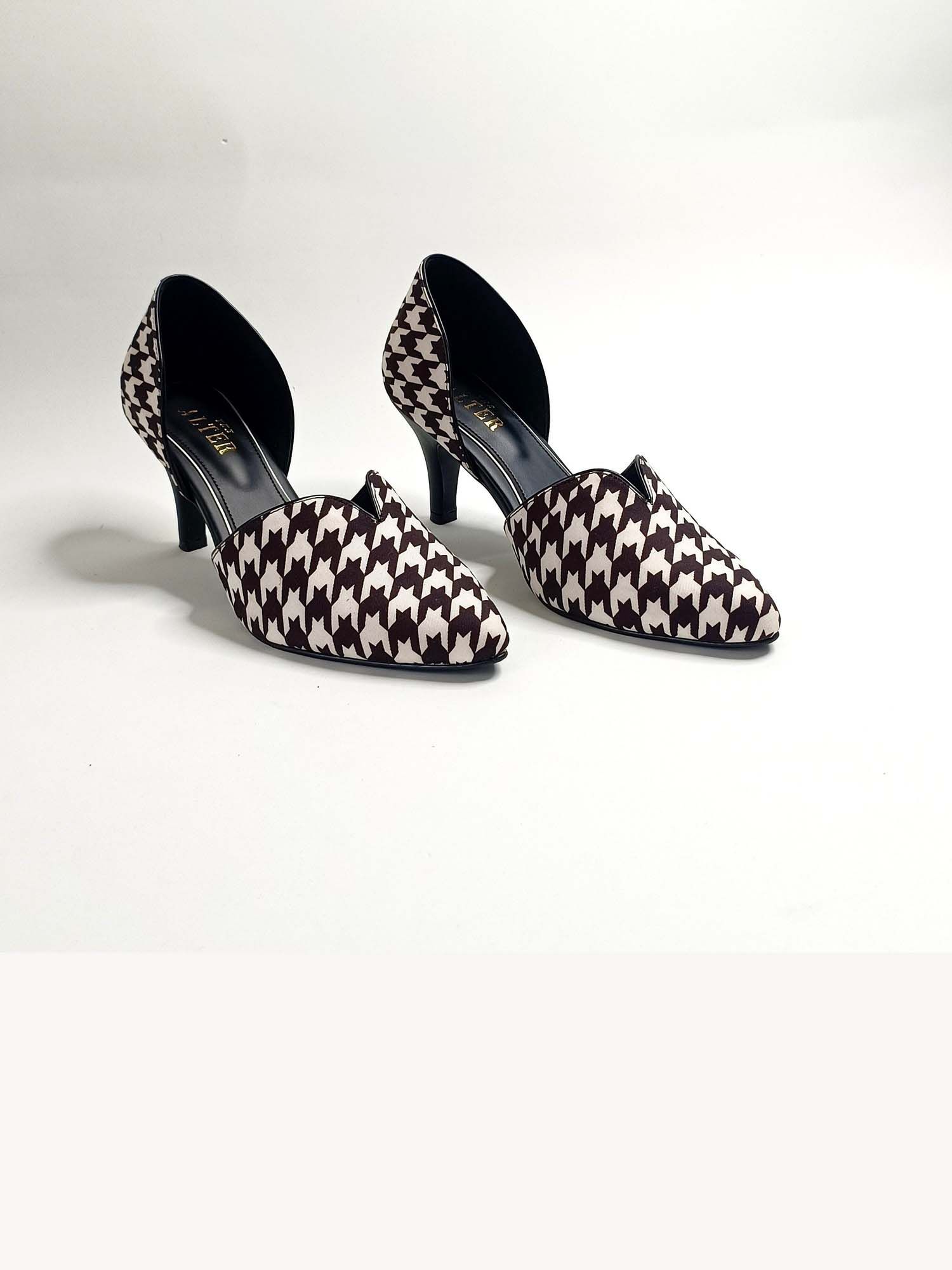 Kate Black Houndstooth Pumps