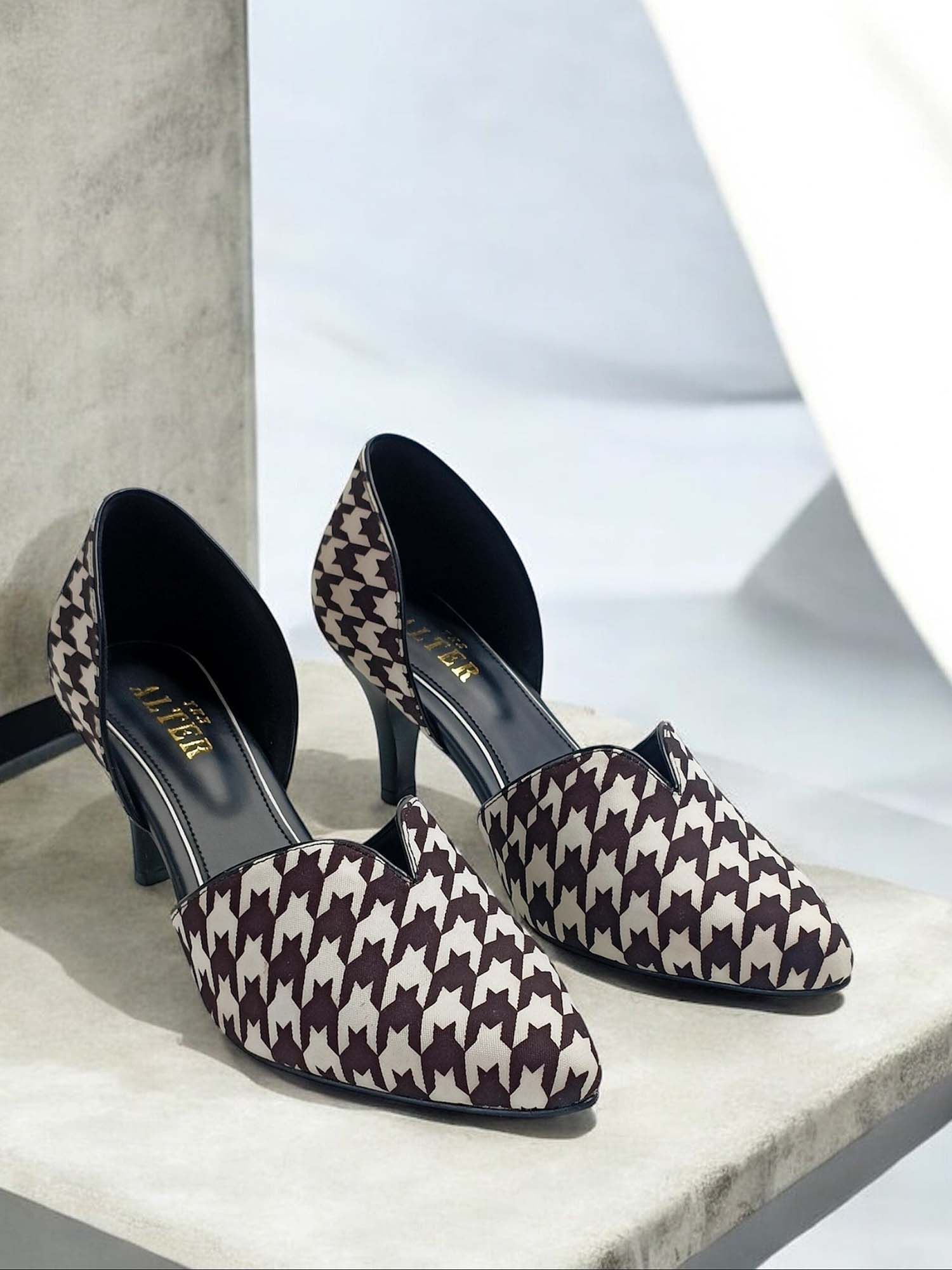 Kate Black Houndstooth Pumps
