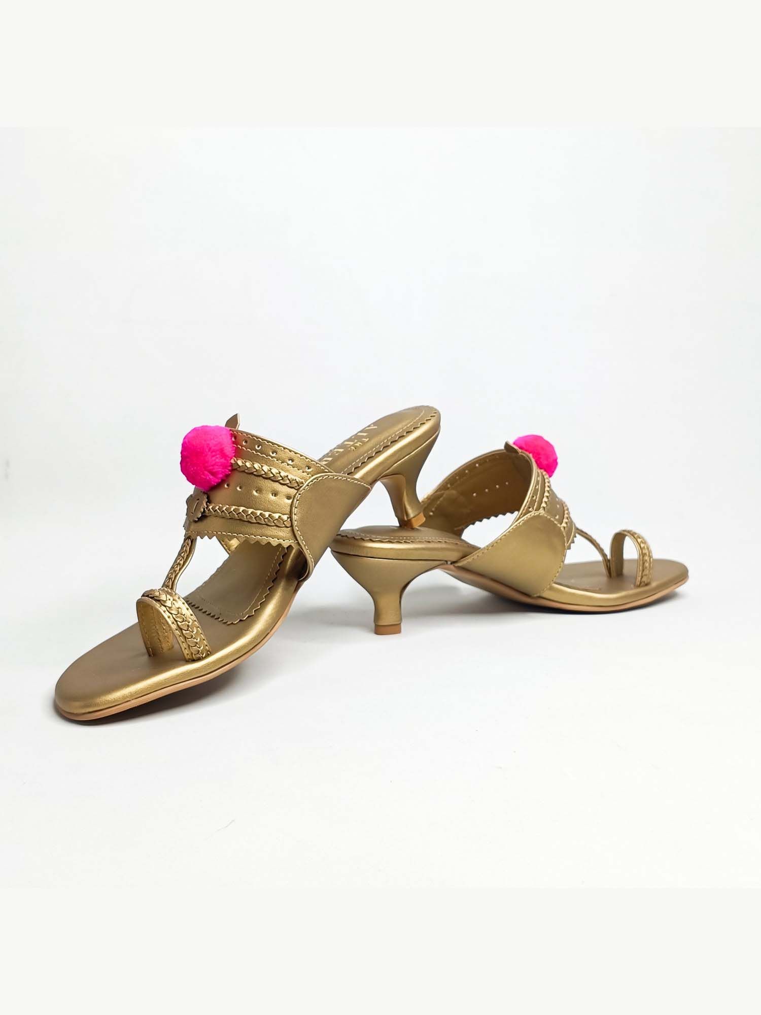 Kohla Gold Kitten Heels