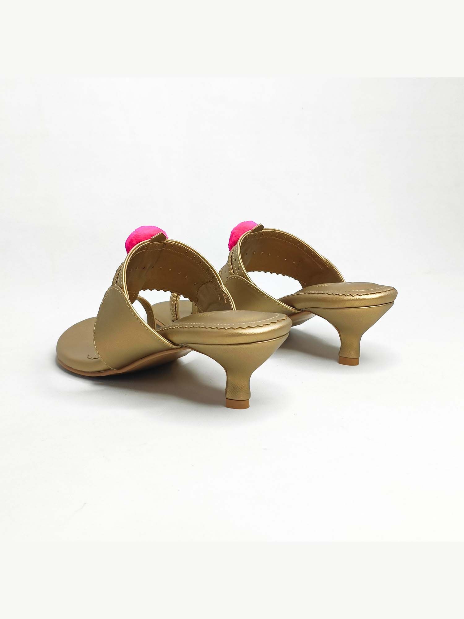 Kohla Gold Kitten Heels