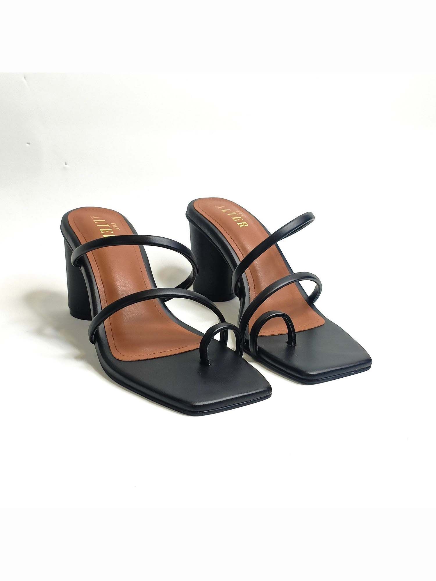 Stella Black Block Heels
