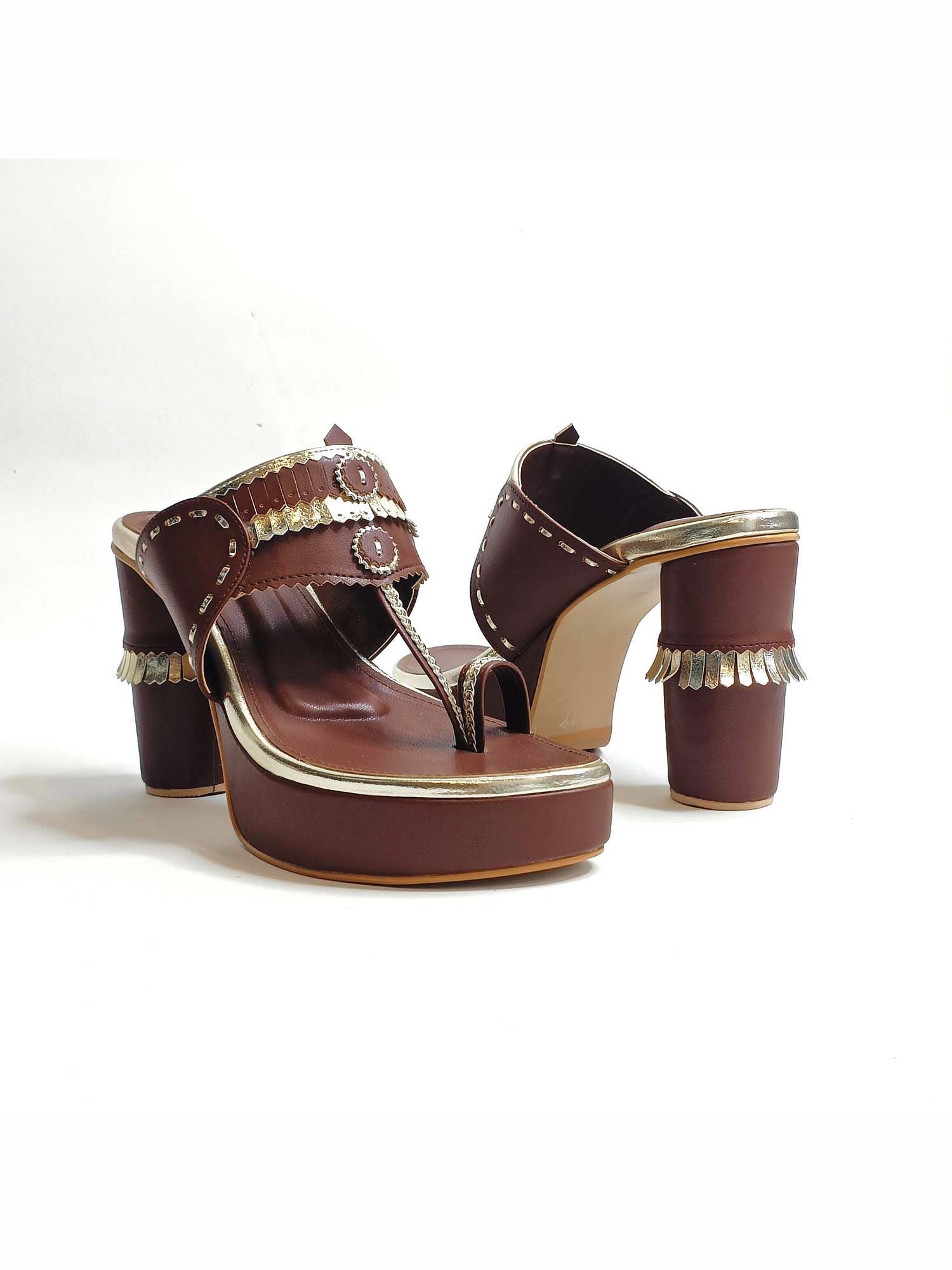 Maahira Brown Kohla Block Heels