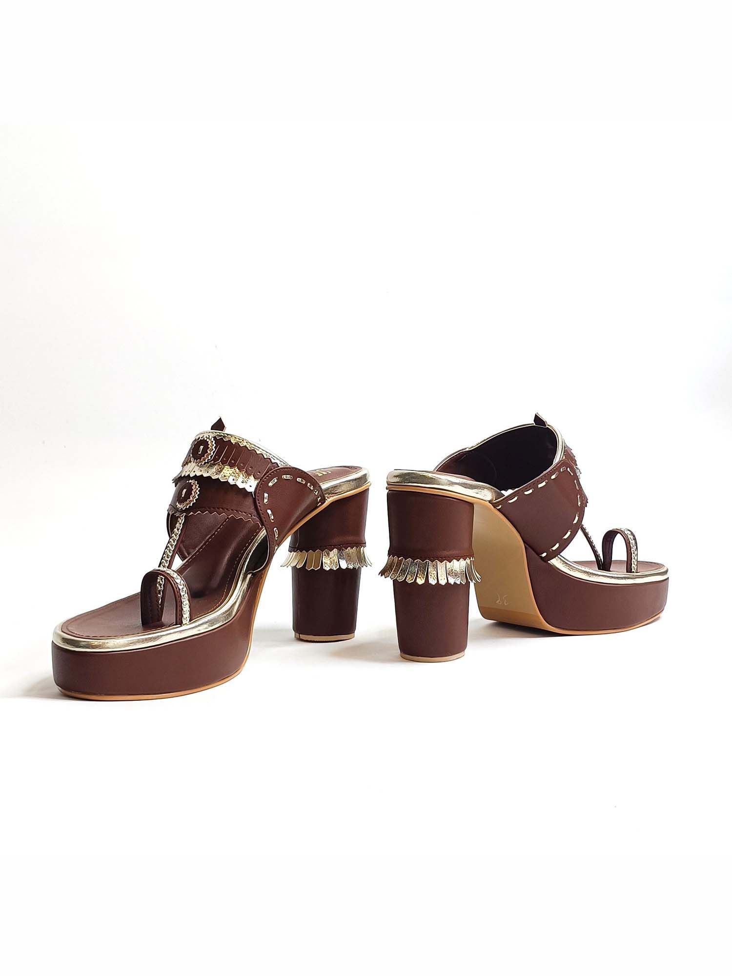 Maahira Brown Kohla Block Heels