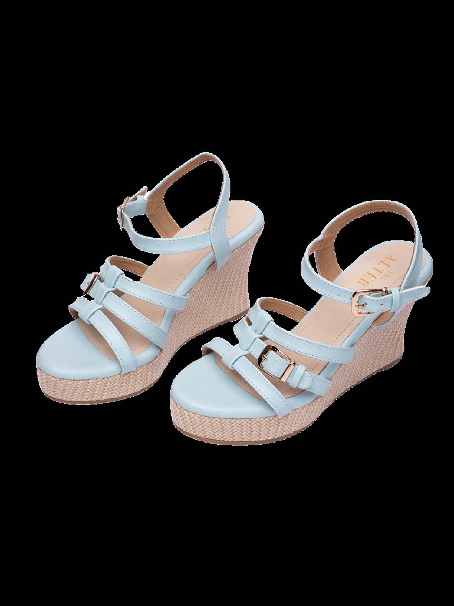 Maria Blue Wedge Heels